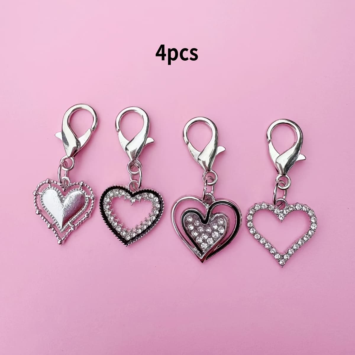 TEMU 4pcs Of Heart Keychains, Decorative Additions, Suitable For Birthday Gifts, Handmade