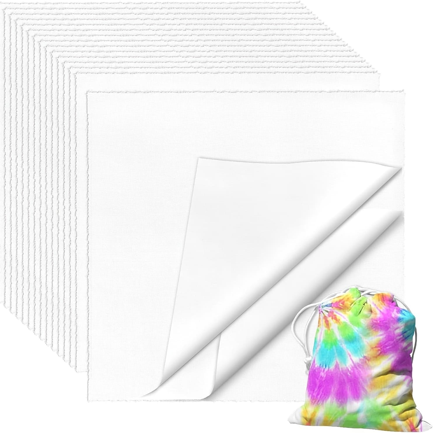 TEMU 10 X 10 Inch White 100% Cotton Fabric Squares, Precut White Cotton Squares, Solid Color Quilting Fabric Bundles Cotton Embroidery Quilting Cloth For Craft Lovers Sewing Crafting