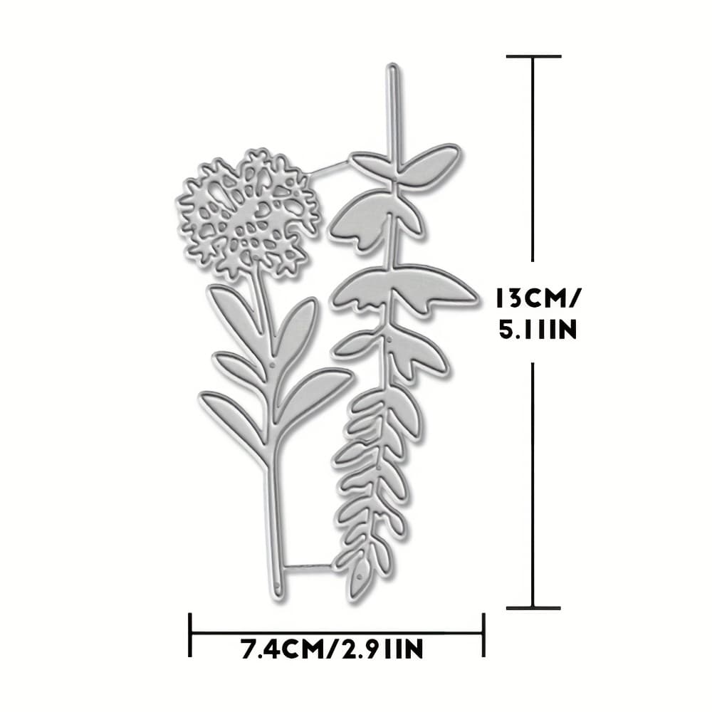 TEMU Silver-themed Paper Album Crafts Flowers Die-cut Card Template