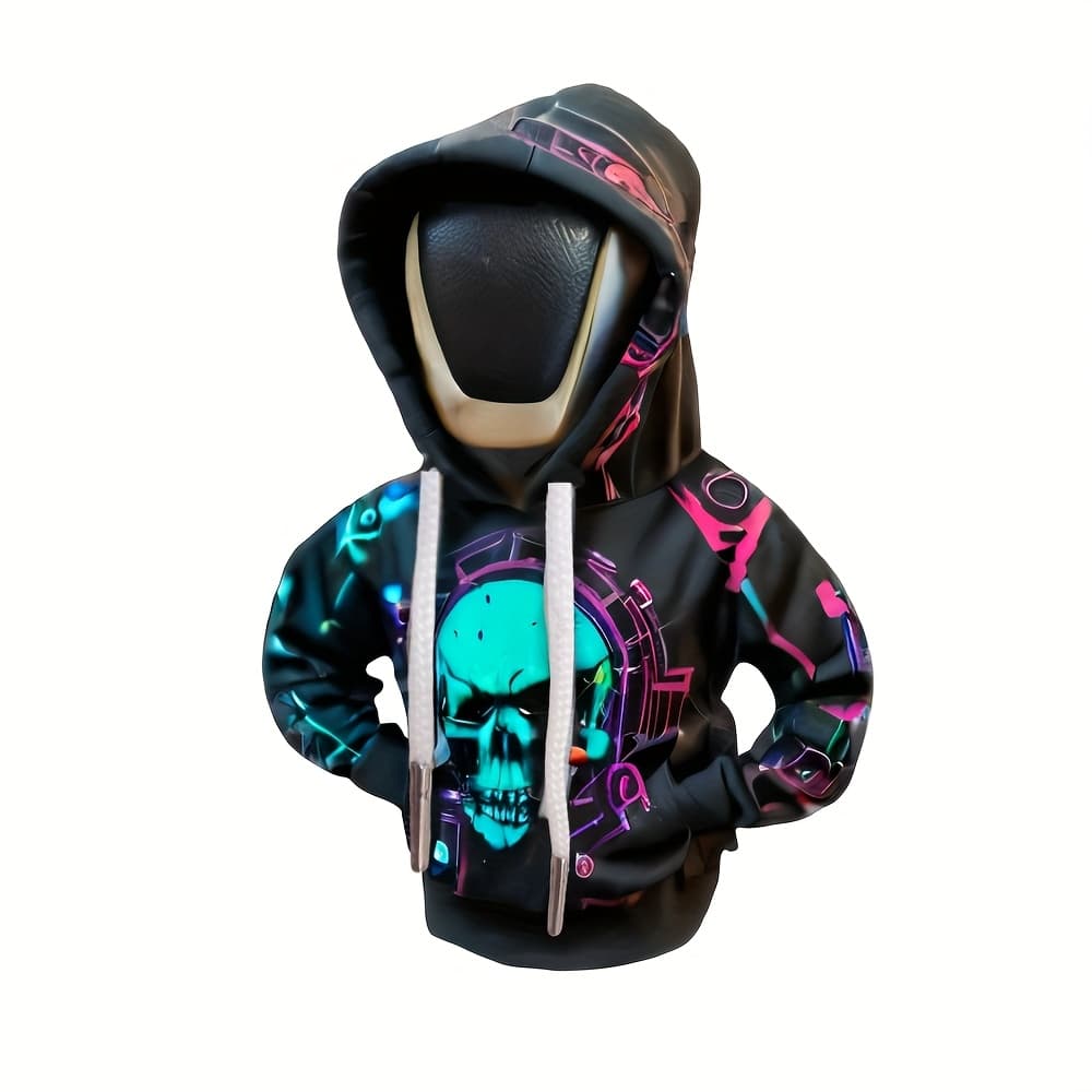TEMU 1pc Gothic Pattern Hooded Sweatshirt Car Gear Shift Cover, Gear Knob Cover, Gear Shift Lever Cover, Car Gear Shift Dust Cover, Auto Accessories, Car Decoration, Small Gift For , Small Present