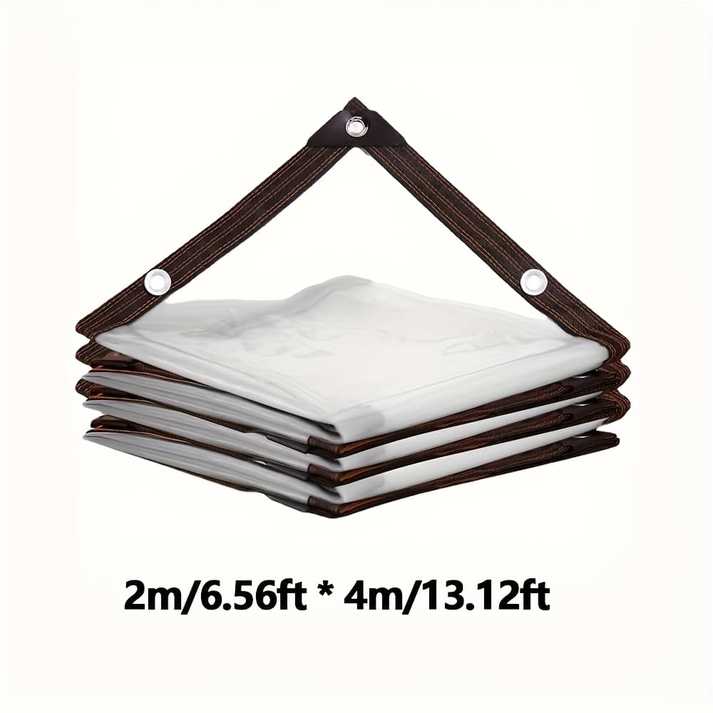 TEMU Versatile Waterproof Clear Tarp With Seal - Perfect For Gardens, Patios, Chicken Coops, Porch Awnings And Camping Thickness: 15mil