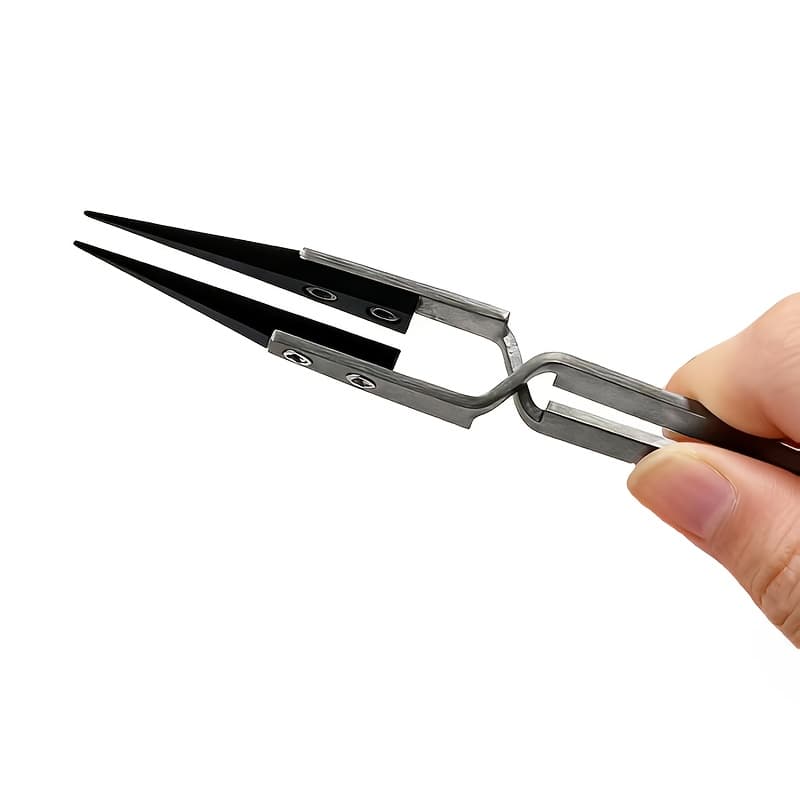 TEMU Craft Tweezers With Cross Lock Stainless Steel Tweezers Precision Tweezers Suitable For Crafts, Jewelry, Beading, Electronics,