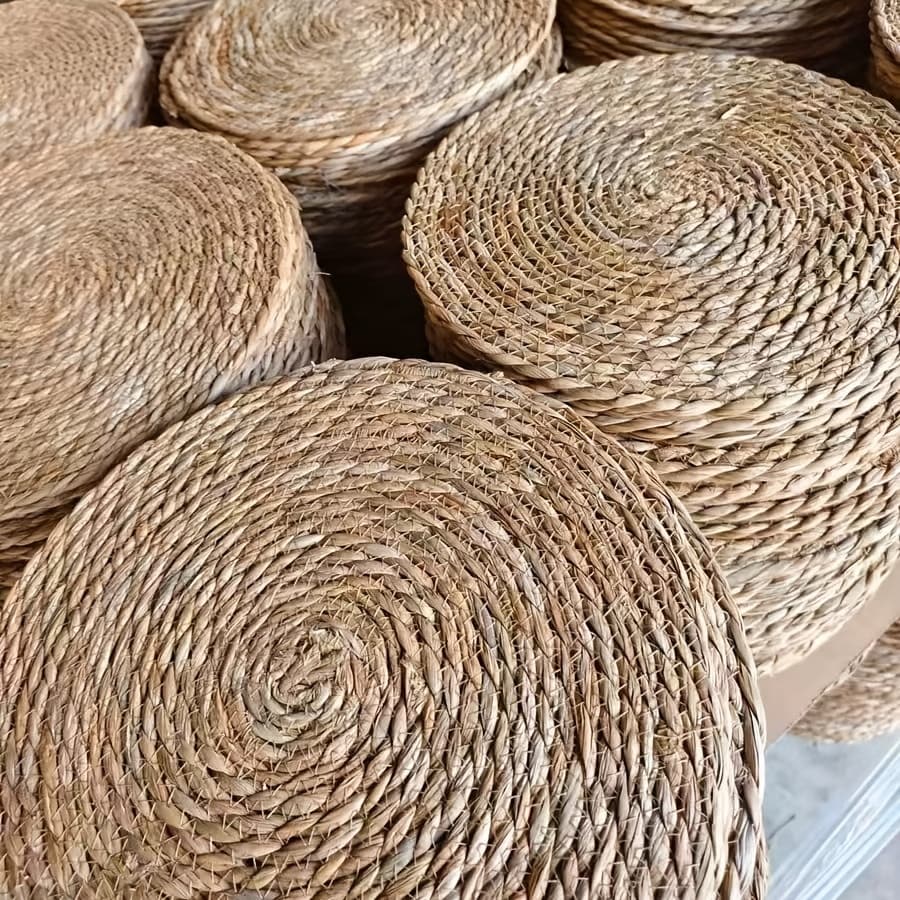 TEMU Natural Bohemian Rattan Placemats Compatible For All Stoves - Thick Natural Fiber Table Mats Suitable For Dining Table, Christmas Decor - Durable & Heat-resistant, Rattan Placemats