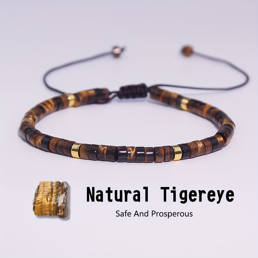 TEMU Natural Stone 1pc Tiger Eye Bracelet, A Delicately Bracelet, Ideal As A Daily Gift For Women