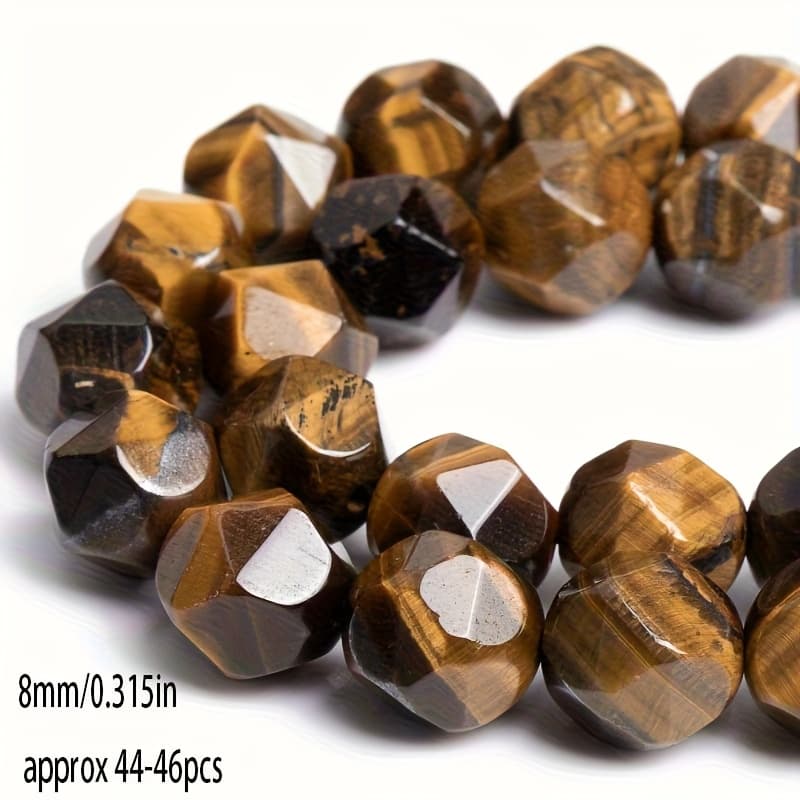 TEMU 6/8/10mm Eye Beads Star Cut Aaa Genuine Natural Full Strand Loose Beads For Jewelry Making Necklace 60-62/44-46/36-38pcs