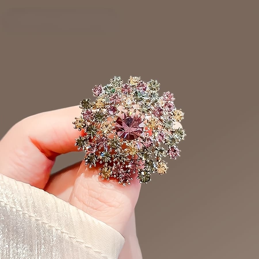 TEMU New Luxury Brooch Design Featuring A Colorful Dandelion, Perfect For A Touch Of To Coats And Suits
