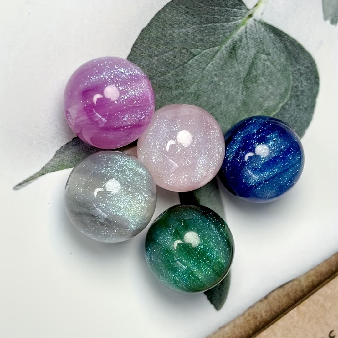TEMU 5pcs Sparkling Starry 16mm Focus Bead Plating Decorative Bead Jewelry Making Kit Diy Pen Keychain Pendant Accessories Random Color