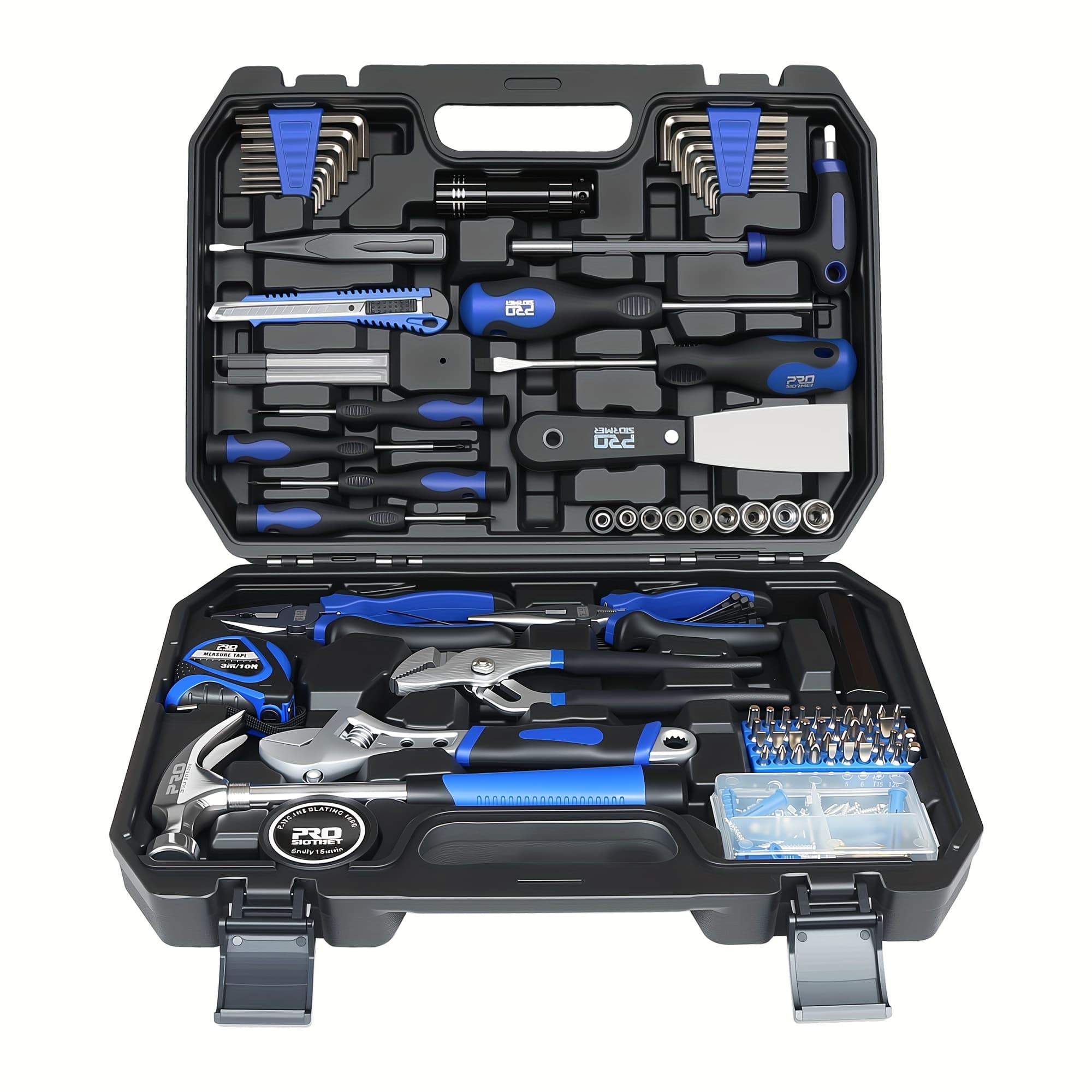 TEMU 209pcs Tool Set Household Hand Tool Kit With Portable Tool Box All Purpose Home Tool Kit Includes For Daily Use