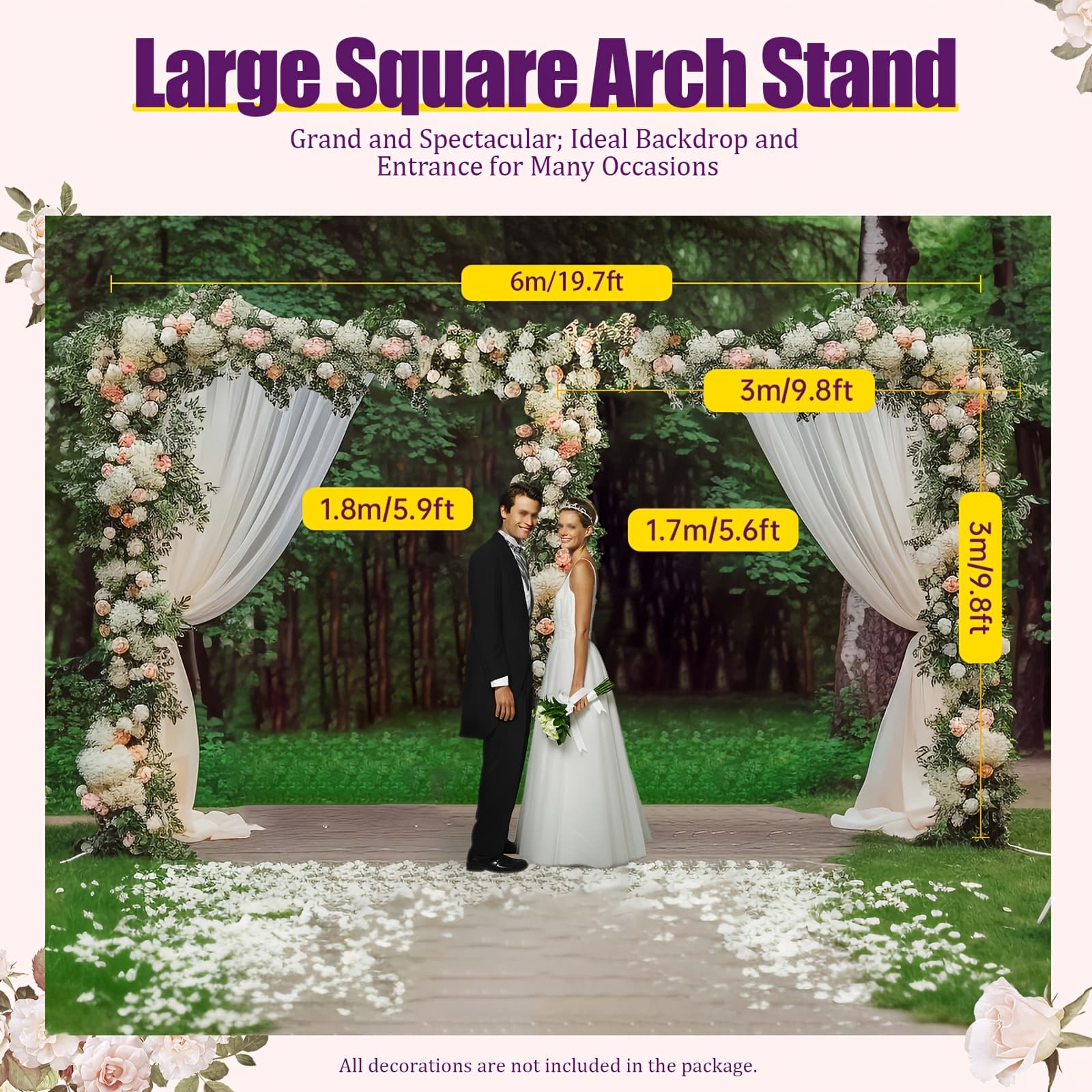 TEMU 10ftx20ft Portable Pipe And Drape Backdrop Stand For Parties Wedding Stage Decoration Photo Photoshoot Curtain Frame Photography Background Support System Trade Show Display
