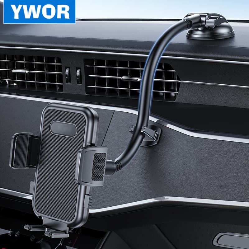TEMU Ywor Phone Holders For Your Car [anti-shake ] Cell Phone Car Mount Long Arm Dashboard Cradle Automotive Additions Car Phone Holder Fit For Iphone Smartphone