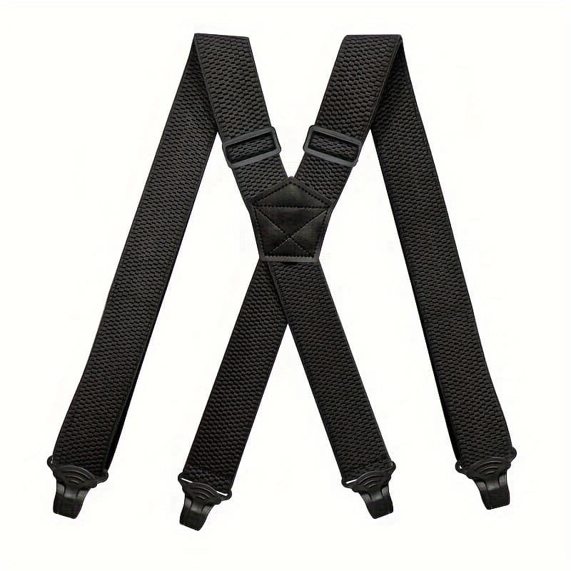 TEMU Men's Wide Heavy Duty Work Suspender Adult 4 Clips 120cm Suspenders Elastic Adjustable Strap Braces Work Male Jockstrap
