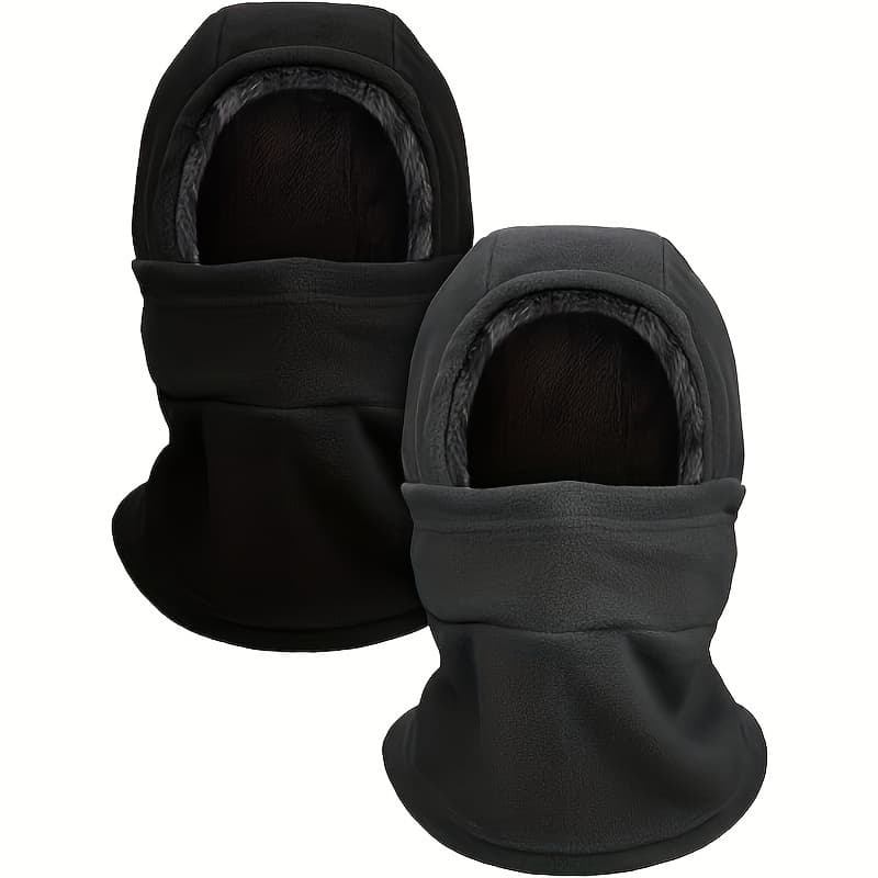 TEMU 2pcs, Autumn And Winter, Balaclava Hat, Cold And Windproof Hat, Hat Neck Cover Headscarf, Outdoor Cycling, Hooded Scarf, Skiing Riding Hat, Unisex, Outdoor Sports Warm Hood, Plush Warm Hat.