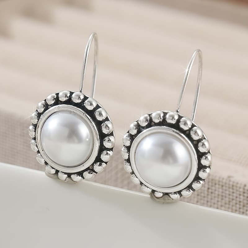 TEMU Silvery Color Inlay Dangle Earrings For Women Jewelry Additions Jewelry