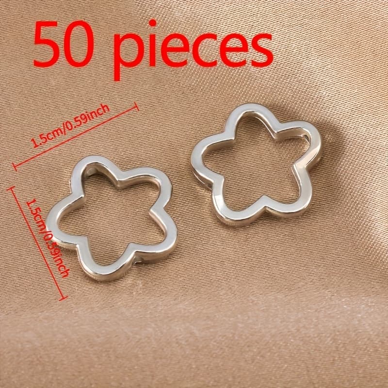 TEMU 50pcs Fashion Ccb Hollow Piercing Small Flower Beads Bulk Beads Spacer Beads For Diy Necklace Bracelet Jewelry Homemade Decorative Beads Beads Accessories