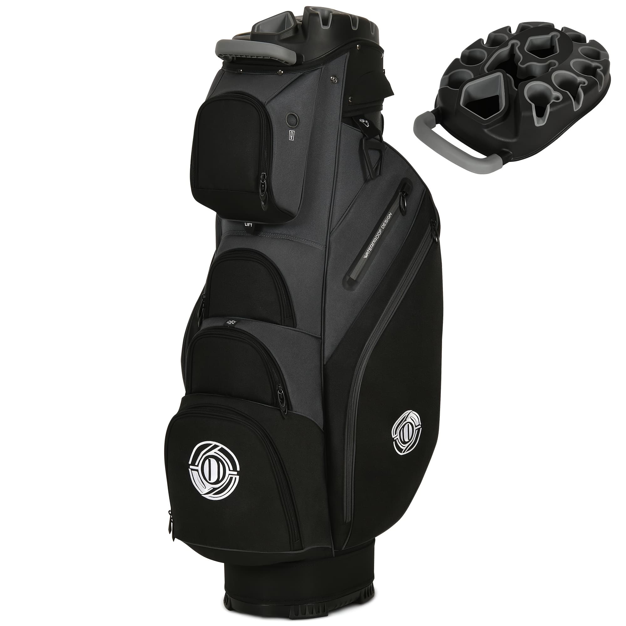 TEMU 14-way Professional Golf Cart Bag With Full-length Dividers To Protect Clubs, Unisex Ergonomic Shoulder Straps, Multiple Zippered Pockets, And A Rain Cover, In Multiple Colors