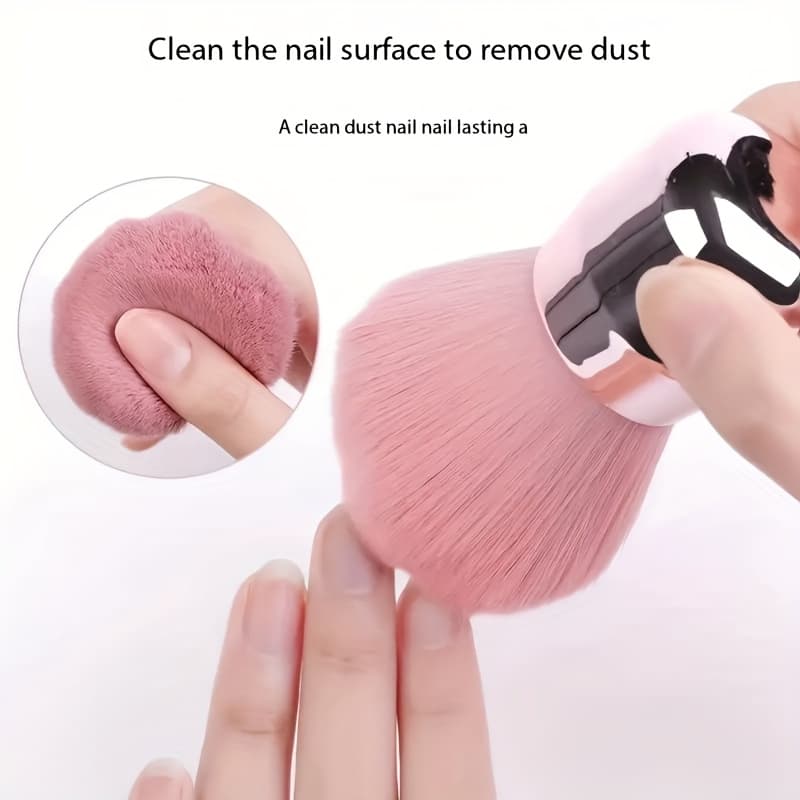 TEMU 1pc Soft Nail Art Dust Cleaning Brush, Fragrance-free Manicure Acrylic Gel Powder Removal Tool, Professional Salon Use Additions