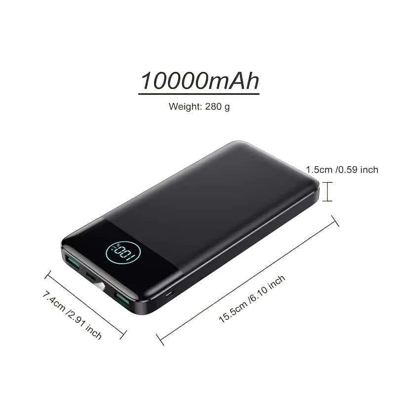 TEMU Mobile Power Bank, Mini Portable Travel & Outdoor Power Supply, Ultra-thin 5v/3a Battery Pack, Usb-c Input And Output External Phone Charger, Compatible With Smartphones, Smart Watches, Etc