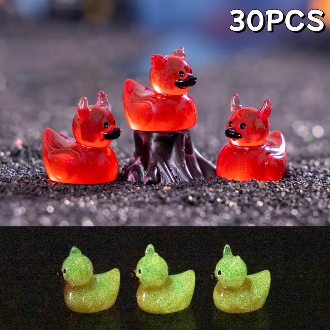TEMU Set Of 30 Glowing Figurines Made Of Rustic Resin, Perfect For Fantasy-themed Decor In Gardens, Aquariums, Or Office Desks - Requires No Electricity