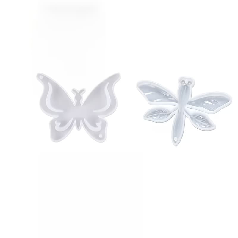 TEMU Set Of 2 Silicone Molds Featuring , Including And Dragonfly Droppers, Perfect For Vivid Epoxy Resin Crafts