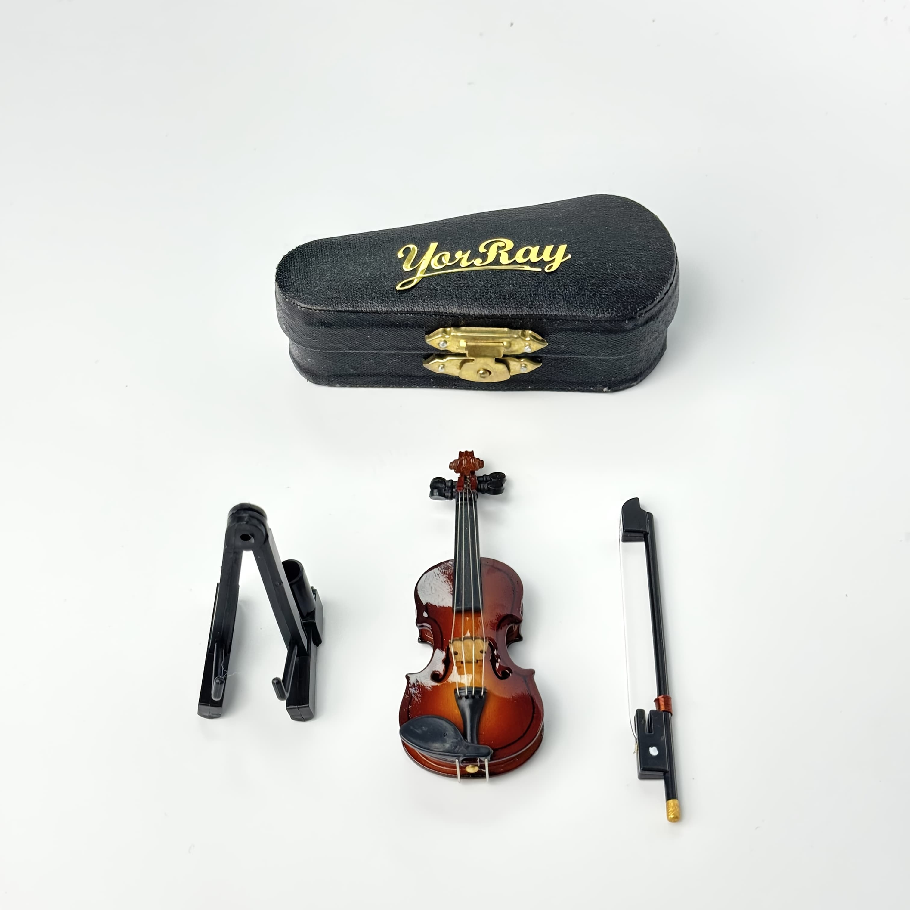 TEMU Mini Violin Model, With Stand, Bow And Case, A Miniature Violin Model