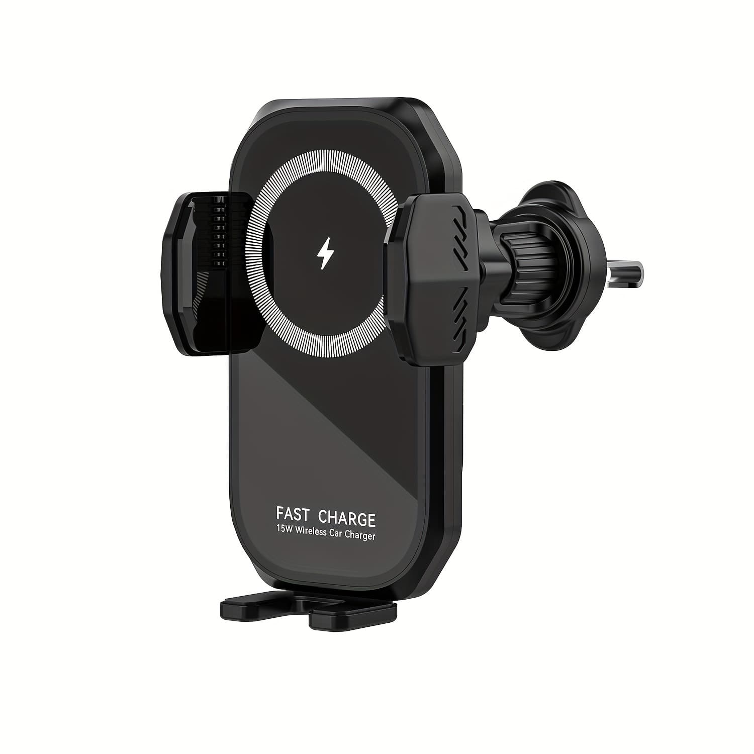 TEMU Fast Charging Wireless Car Charger With Auto-clamping Mount, Compatible With Iphone 16/15/14/13/13 Pro/12 Pro Max/12 Pro/12/11/ And , Offering 15w/10w/7.5w Charging Vent
