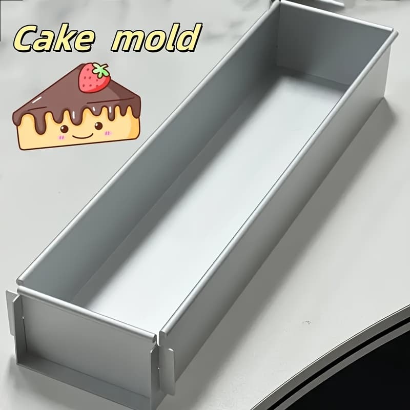 TEMU High Quality Stainless Steel Tiramisu Mold With Detachable Sides - A Rectangular Cake Mold For Artisan Baking, For Baking Enthusiasts, Sturdy And Durable