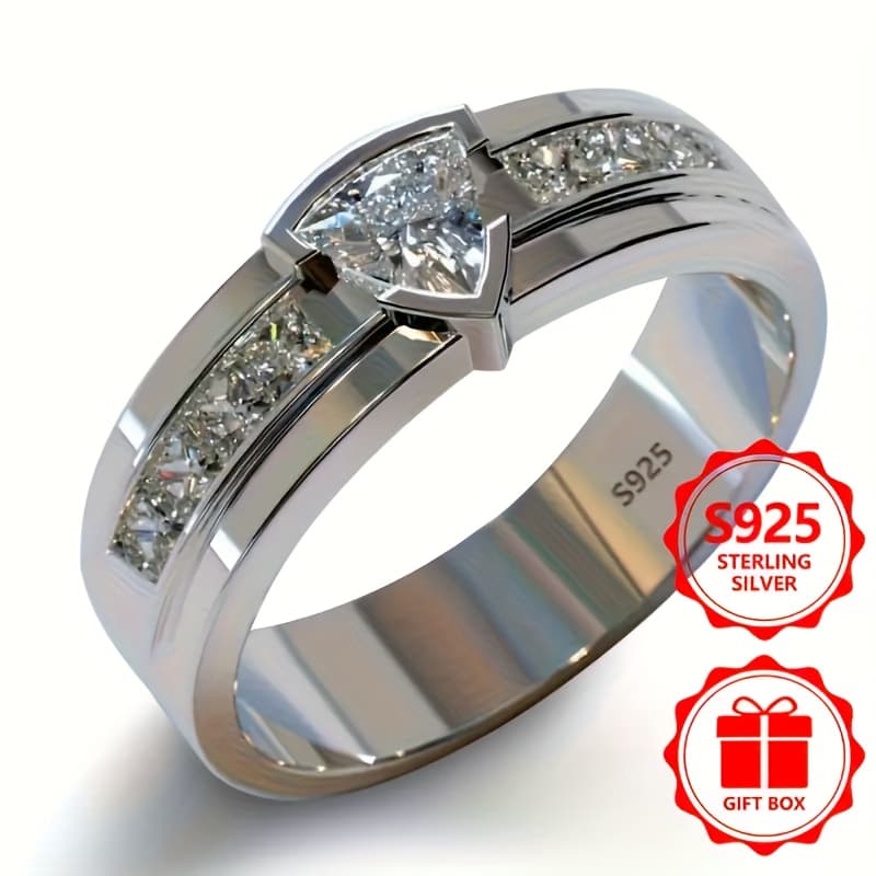 TEMU 925 Sterling Silver Women's Fashion Ring, Elegant And Minimalist Style, Perfect For Travel Casual Attire, Ideal Holiday Gift For