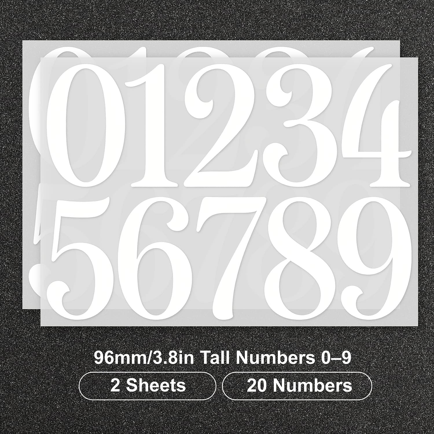 TEMU 2 Sheets, 20pcs Mailbox Numbers Stickers Outdoor Address Numbers For House Door Fence Street Address Self Adhesive Vinyl Decals 0-9