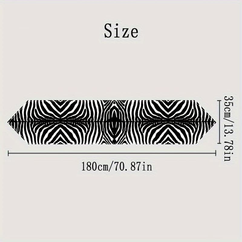 TEMU Table Runner With Zebra Pattern, Made Of Linen, Perfect For Indoor Party Decoration, Home Kitchen Decor, And Dining Table , Sold As A Single Piece