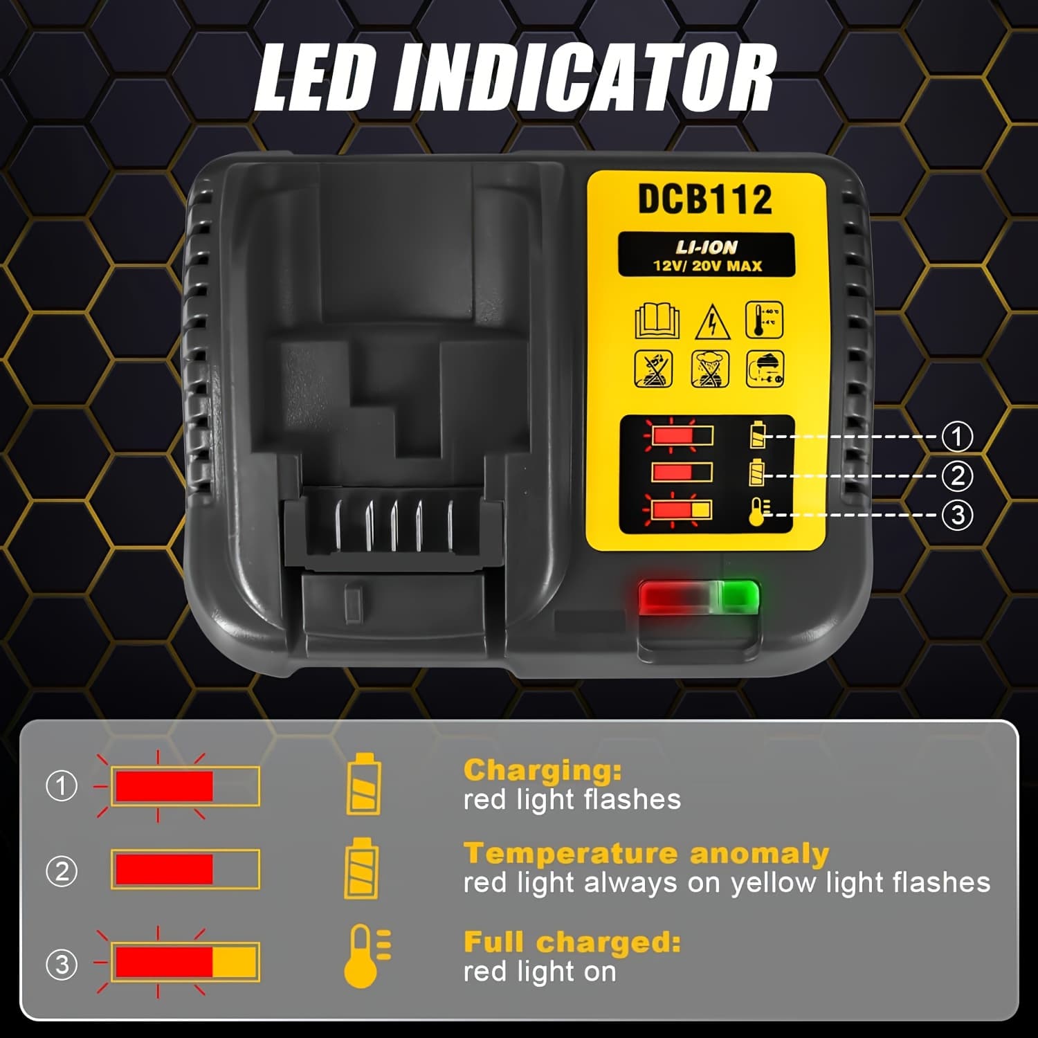 TEMU Lithium Battery Charger, - Portable Power Tool Charger With Led Display, Overcharge Protection And Multiple Battery , Suitable For Battery Charging And Tool Maintenance, Stylish And Durable