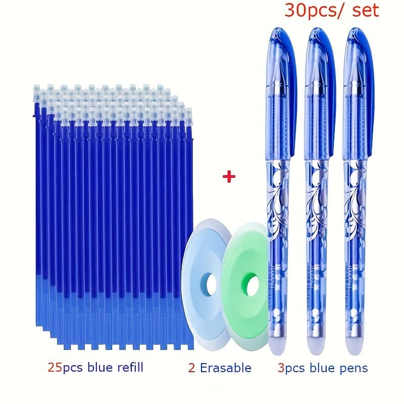 TEMU 30/set Gel Pen Erasable Pen Refills 0.5mm Magic Erasable Neutral Pen Washable Handle Office School Writing Stationery