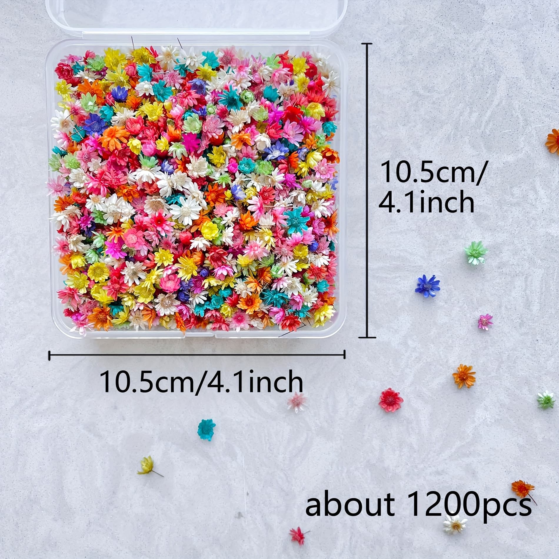 TEMU About 1200pcs/box Flowers, Dried Pressed Flowers Bulk For Resin, Diy Garland Decoration Scrapbooking Photo Frame Wedding Flowers, Art Decorations Cake Aromatherapy Candle Making