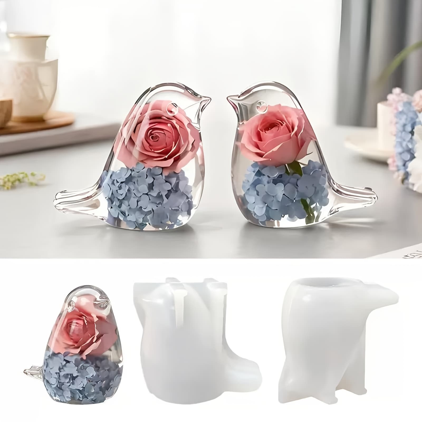 TEMU 1pc Bird Silicone Molds, Bird Candle Silicone Molds For Candle Making, Animal Silicone Epoxy Molds For Art Crafts Kit Wall Hanging Table Home Decor