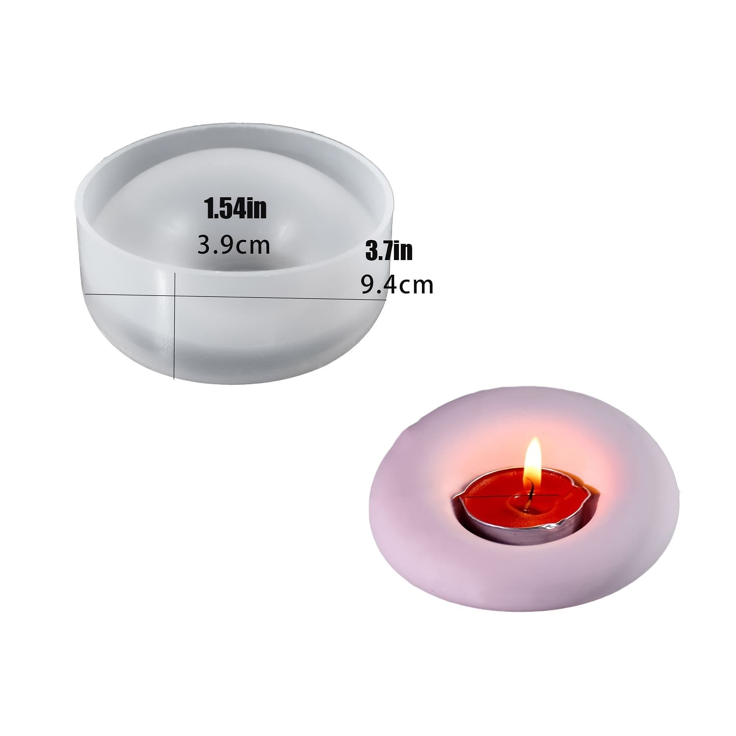 TEMU Round Silicone Mould Ring Necklace Storage Tray Mould Concrete Candle Holder Mould Cement Candle Holder Succulent Planter Mould Home Decoration Tools