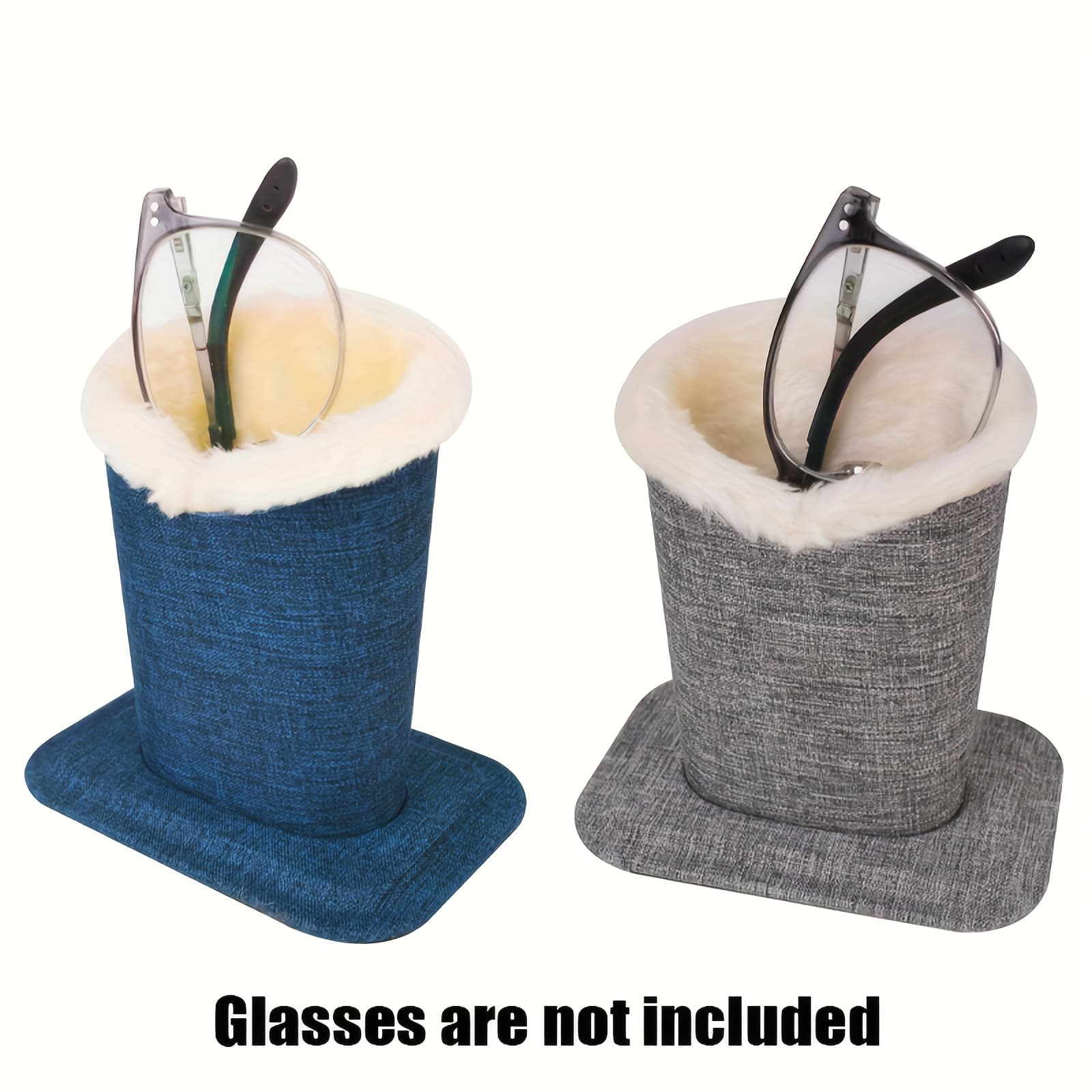 TEMU 1/2pcs Plush Lined Eyeglasses Holder- Premium Glasses Stand Case, Eyeglasses Holder Stand, Plush Lined Bedside Glasses Case For Table, Desk, Nightstand