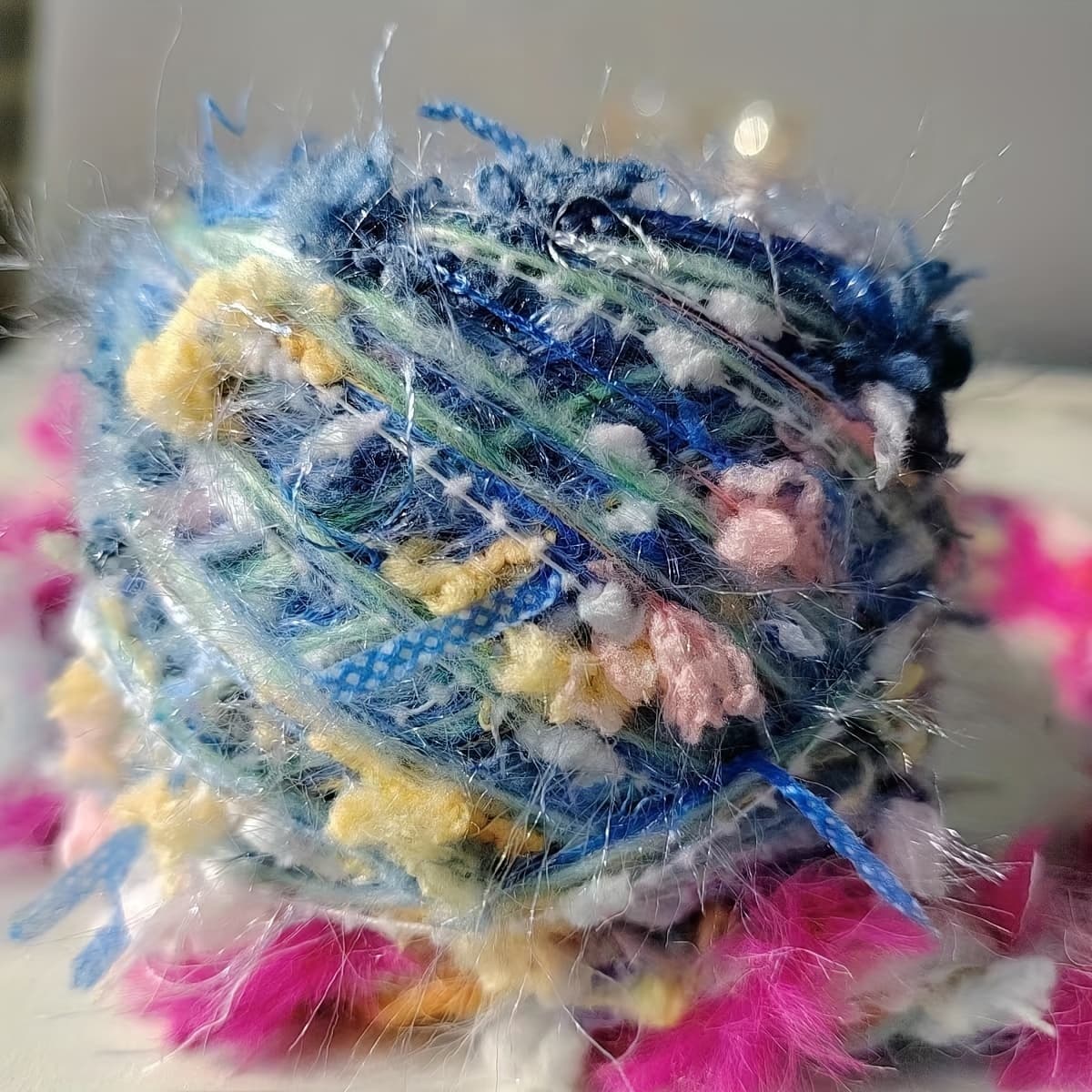 TEMU 50g Per Piece, Ocean Blue Hand- Yarn, Plush Yarn For Journaling, Bouquet Ties, Crochet For Clothing, Hats, Scarves, Diy Hair Clips And Headwear, Mixed Yarn