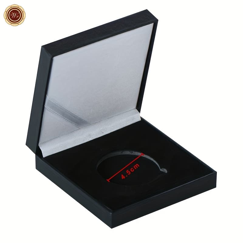 TEMU 1pc Pu Leather Coin Display Gift Box, Suitable For Or 5 Coin Collection Box, Coin Display Case