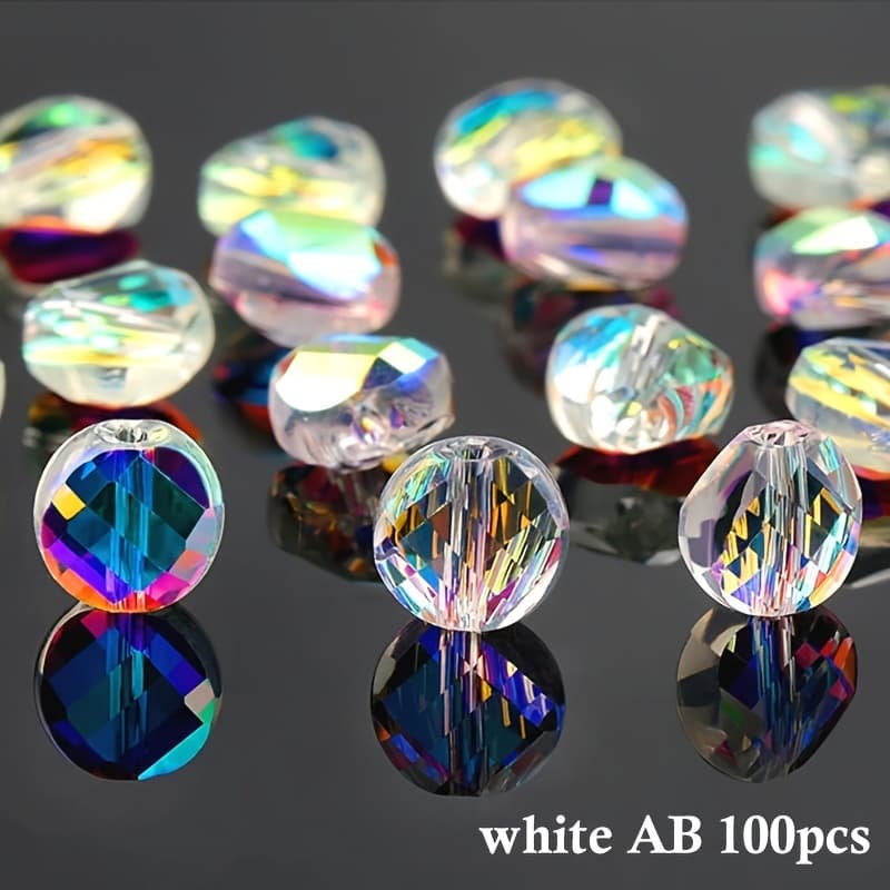 TEMU 2d Flat - Fashion 6mm Twisted Glass Beads Flat Round Austria Crystal Beads Loose Spacer Beads Jewelry Findings 100pcs