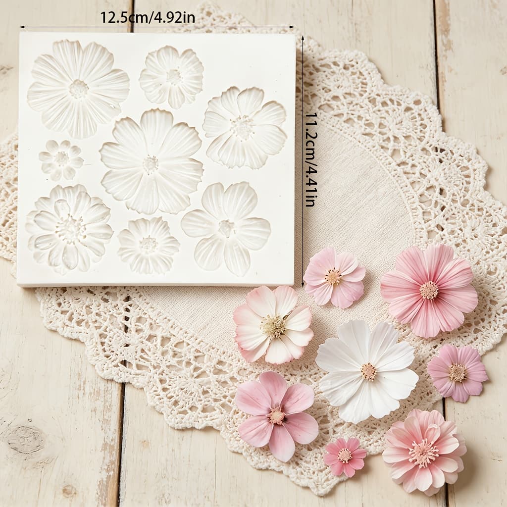 TEMU Flower Silicone Mold Set, Resin Casting Molds, Suitable For Resin Crafts, Jewelry Casting, Clay, Plaster, Suitable For Home Decoration, Valentine's Day, Handmade Gifts
