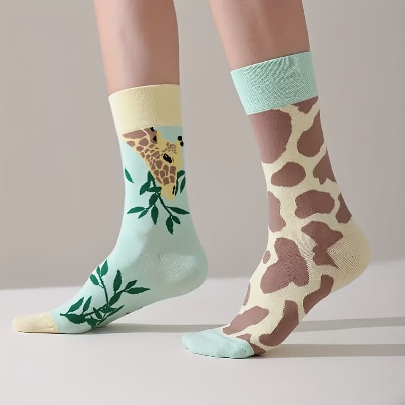 TEMU A Pair Of Cute And Stylish Cartoon Ab Giraffe Socks