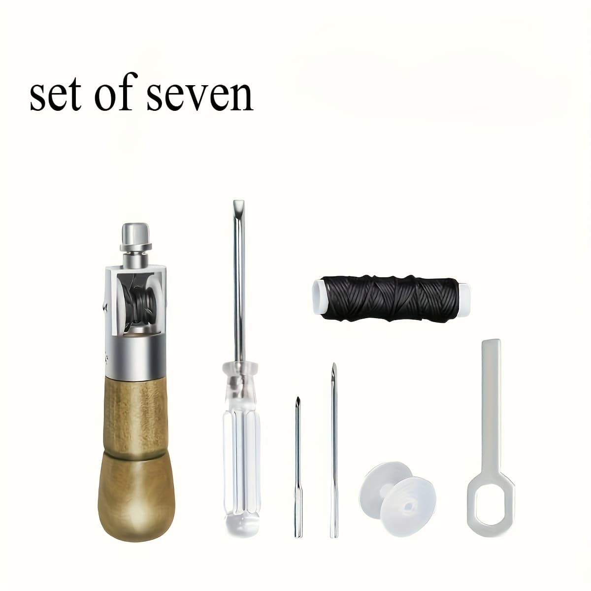 TEMU 7pcs Professional Sewing Set - Premium Handcraft, Furniture & Leather Mending Tools - Comes With Different Needles, User- For Accurate Stitching