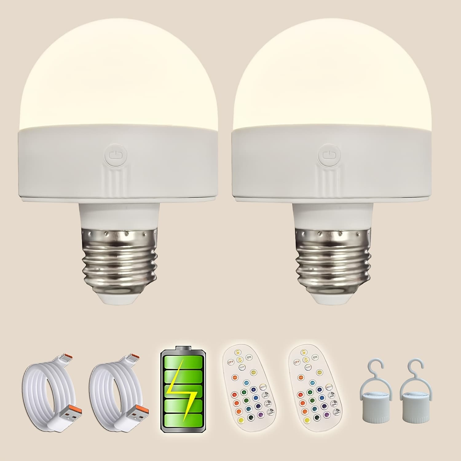 TEMU 6/4/2 Pack Dimmable 12 Color Portable Led Bulb, Usb Charging, Remote Control, 1800mah Rechargeable, Multiple Colors For Adjustment, Timing, Home Decor, Halloween Decor, Halloween Gift