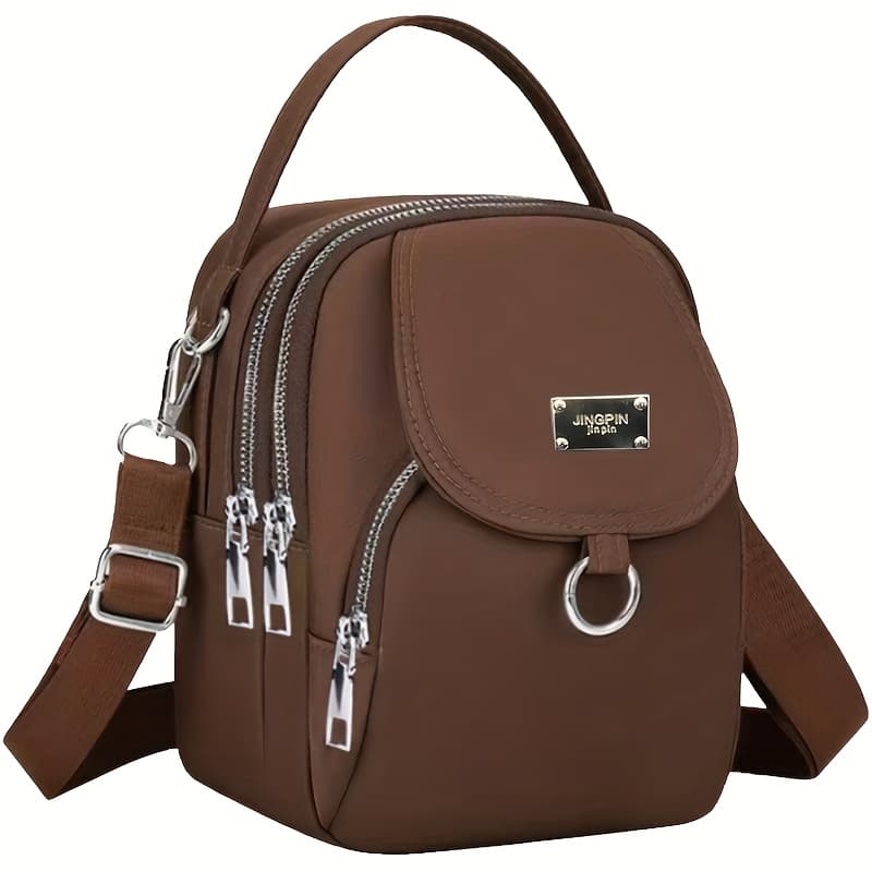 TEMU Unisex Square Oxford Cloth Crossbody Bag, New Single-shoulder Casual Fashion Bag For Men And Women, Versatile Nylon Small Bag With Multiple Layers [zipper Random]
