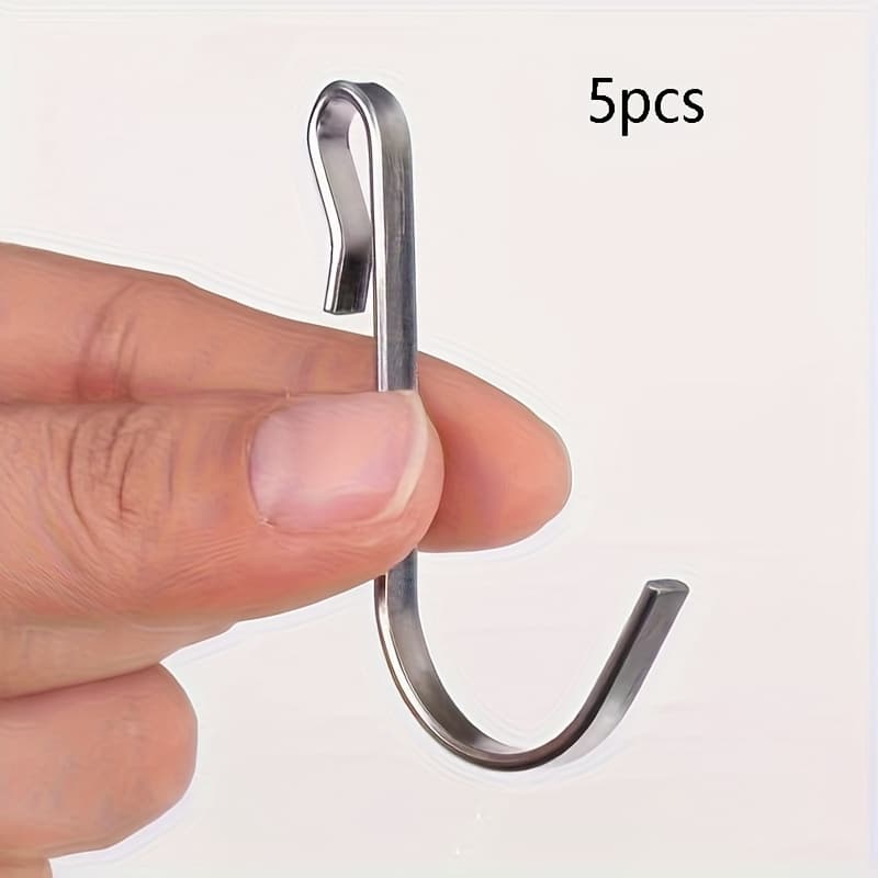 TEMU Heavy-duty Stainless Steel - Clip Hook For Wire Racks, Shelves, And Sink Grates - Versatile Hanger For Kitchen, Bedroom, And Office, Screw-mounted Hook