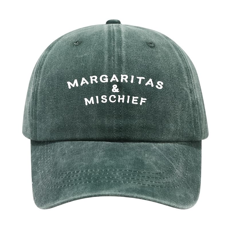 TEMU Margarita And Printed Baseball , Adjustable Sun Hat With Fashionable Curved Brim, Non-stretch Fabric Fashion Baseball