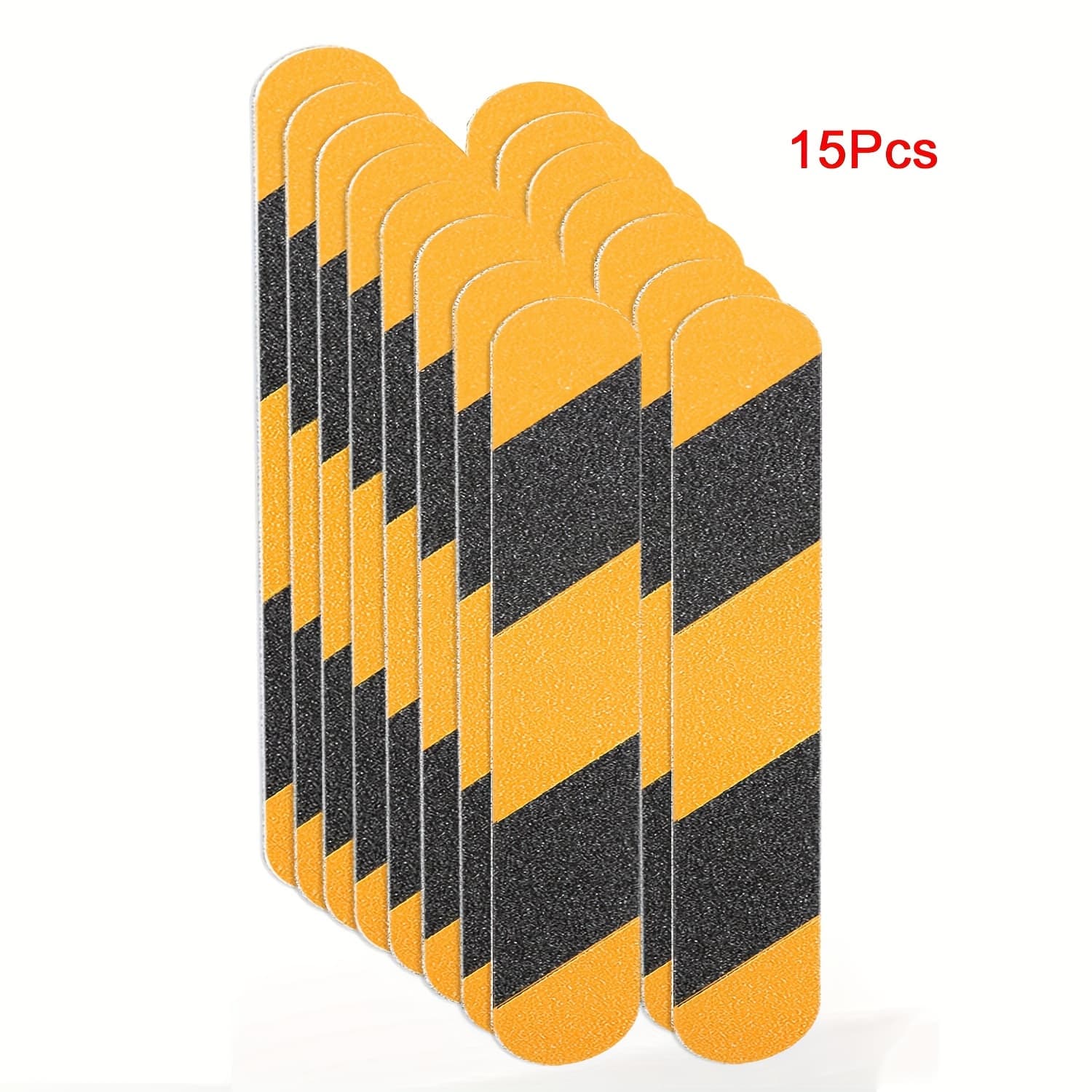 TEMU 15pcs Anti Slip Tapes, Non Slip Pre-cut Strips, Treads Safety Non Skid Adhesive Strips For Ladder, Step Stool And Stair (2" X 13", Black/yellow)