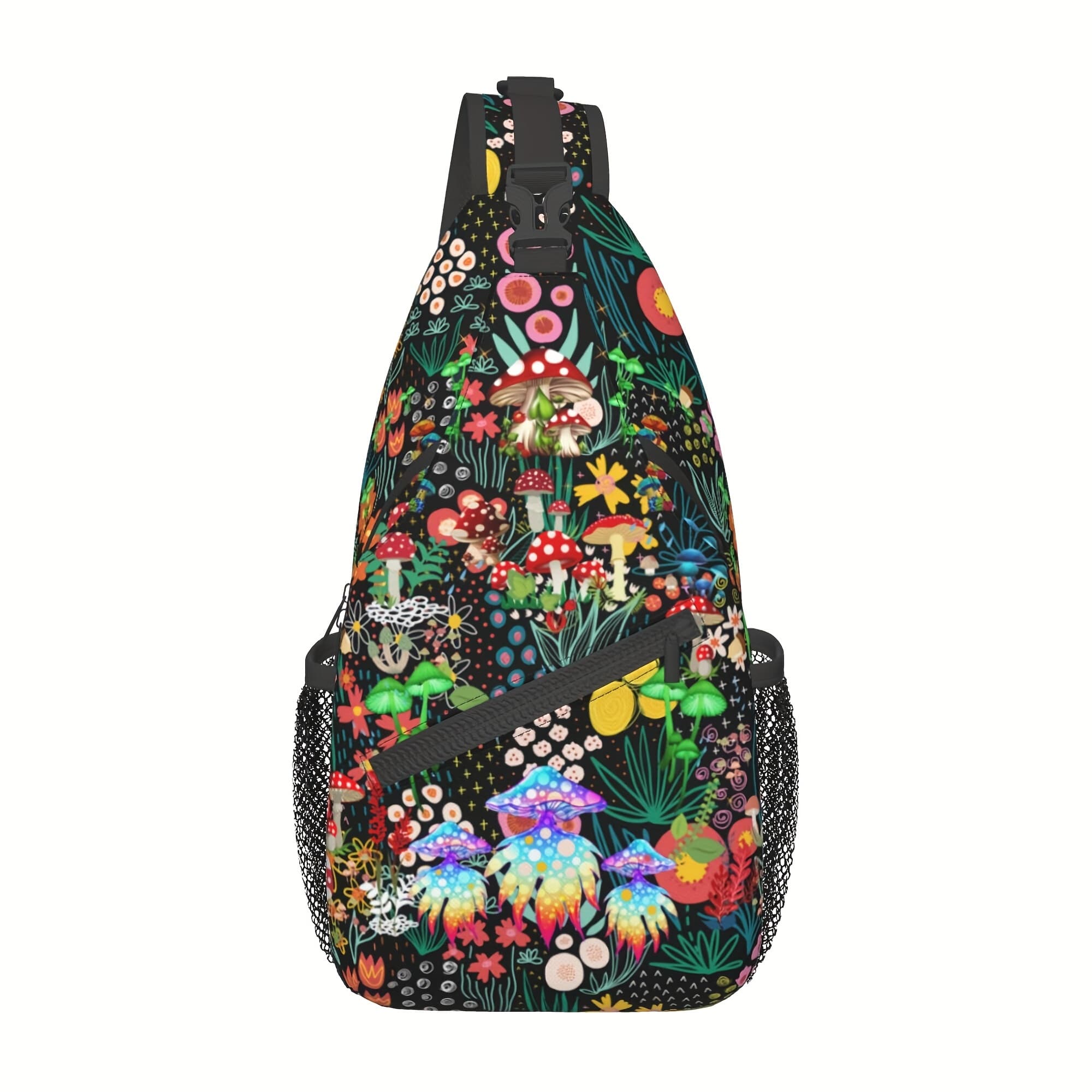 TEMU Mushroom Sling Bag Mushroom Crossbody Bag Chest Hiking Mushroom Shoulder Bag For Men Women