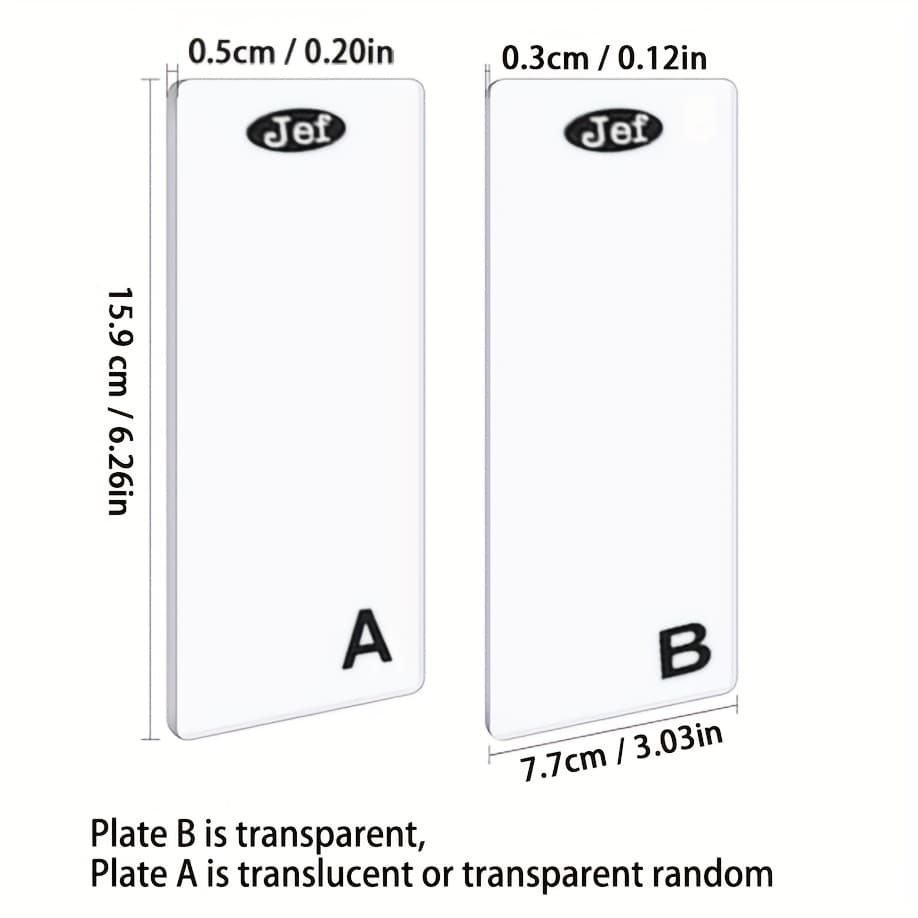 TEMU 2pcs Jef Clear Acrylic Cutting Plates - Ideal For Diy Die Cutting & Embossing, Fits Craft Buddy 838s Series & Similar Die Cut Machines With 3.03in Width - , Easy-to-use For Beautiful Crafts