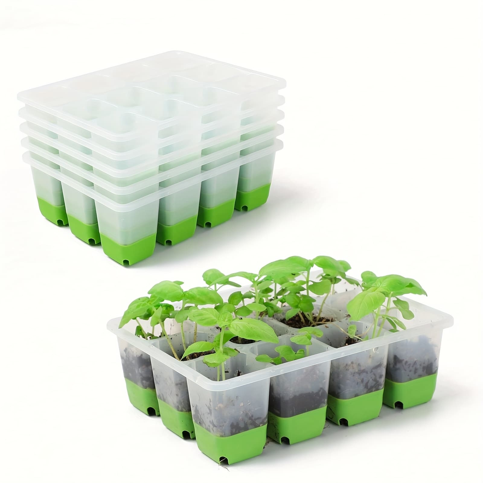 TEMU 5pcs/10pcs Seed Entry Tray Reusable Silicone Seedling Seed Entry Kit (120 Cell Trays In Total) Seed Entry Tray Plant Entry Kit And Basic Mini Greenhouse Germination Kit For Seed Growth Entry