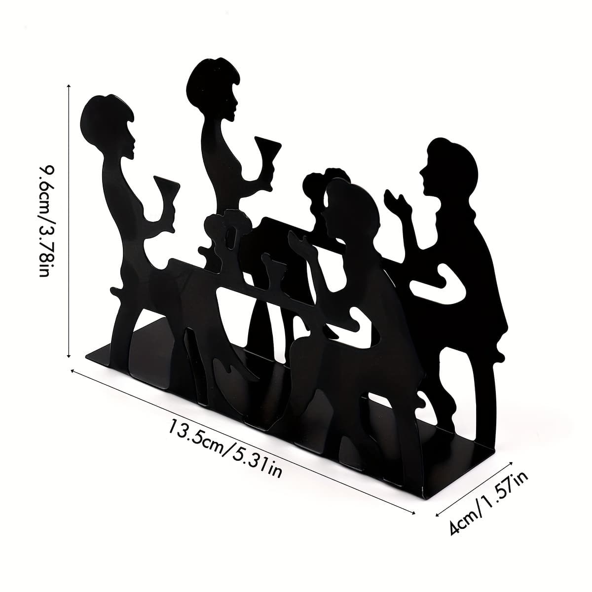 TEMU 1pc Black Metal Iron Art Napkin Holder Multifunctional Vertical Figure Silhouette Napkin Clip Tissue Holder Western Restaurant Desktop Storage Rack